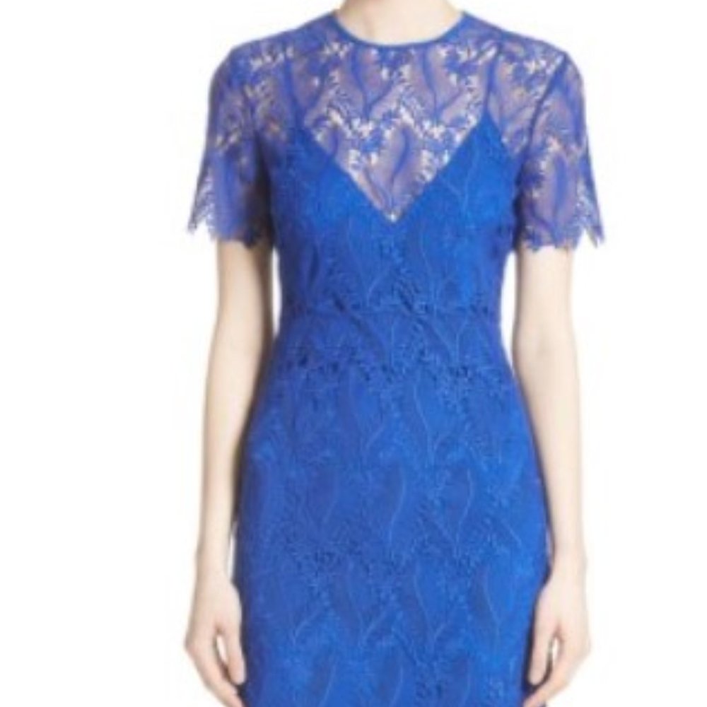 Diane Von Furstenberg - Short-Sleeve Tailored Overlay MIDI Dress